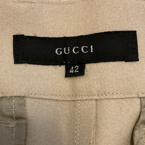 Rare! Gucci Italian Vintage Wool Tailored Pencil Skirt Beige Size 42 (US 6) - Picture 7 of 16